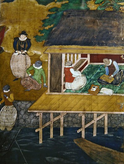 The Arrival of the Portuguese in Japan (detail) by Unbekannt Unbekannt
